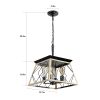 4-Light Farmhouse Chandeliers For Dining Room Oak(No Bulbs)