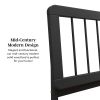 Mid-Century Modern Solid Wood King Spindle Bed â€“ Black