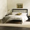 Mid-Century Modern Solid Wood Queen Spindle Bed â€“ Black