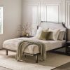 Traditional Upholstered Metal Queen Bedframe â€“ Grey