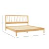 Mid-Century Modern Solid Wood King Spindle Bed â€“ Black