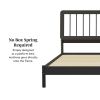 Mid-Century Modern Solid Wood King Spindle Bed â€“ Black