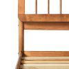 Mid-Century Modern Solid Wood Queen Spindle Bed â€“ Caramel