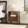 Modern Minimalist Curved-Top Solid Wood Nightstand â€“ Brown