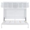 Queen Size Murphy Bed Wall Bed with Top Cabinets,White