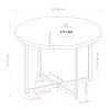 Mid-Century Modern Metal and Wood Round Dining Table â€“ Dark Walnut