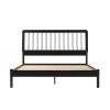 Mid-Century Modern Solid Wood Queen Spindle Bed â€“ Black