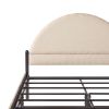 Modern Upholstered Curved Headboard Queen Bedframe â€“ Oatmeal