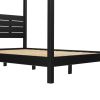 Modern Minimalist Boho Queen Canopy Bedframe â€“ Black