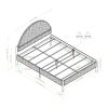 Modern Upholstered Curved Headboard Queen Bedframe â€“ Oatmeal