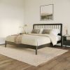 Mid-Century Modern Solid Wood King Spindle Bed â€“ Black