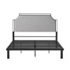 Traditional Upholstered Metal Queen Bedframe â€“ Grey