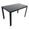 Simple Assembled Tempered Glass & Iron Dinner Table Black(Replacement code: 13028197-55761004)