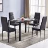 Simple Assembled Tempered Glass & Iron Dinner Table Black(Replacement code: 13028197-55761004)